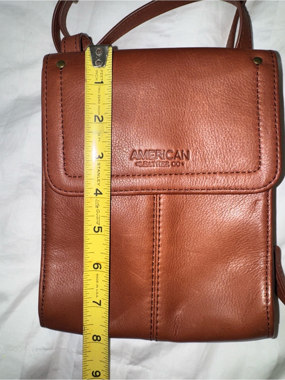 American Leather Co Kansas Crossbody in Brandy Smooth NWT - Picture 11 of 11